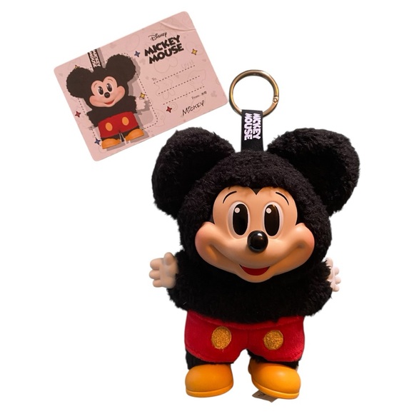 Disney Mickey Mouse Plush Keychain - Popmart Black and Orange open box - Picture 2 of 9
